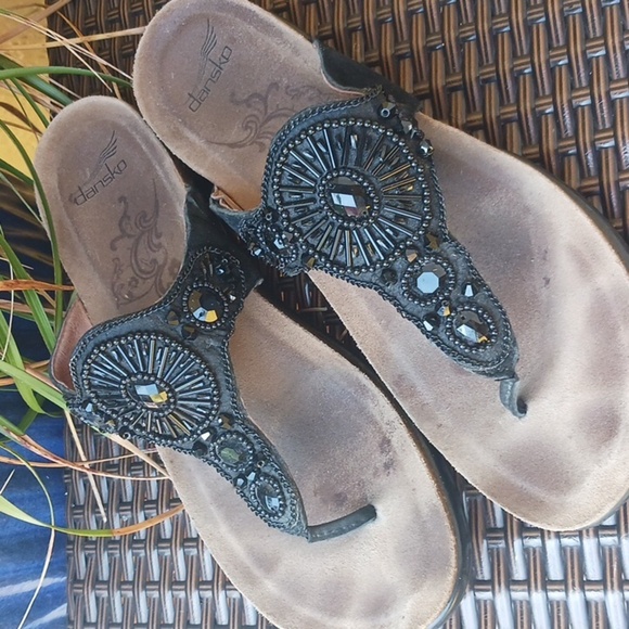 DANSKO Pamela Women's Black Jewel Sandals Size 9.5 -10 - Picture 2 of 5